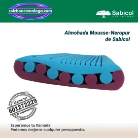 almohada mousse neropur sabicol viscoelastica con nucleo adaptable y efecto relajante natural