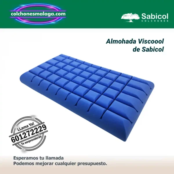 almohada viscoool sabicol viscoelastica con nucleo adaptable y tejido transpirable efecto fresco — Distribuidores Oficiales Sabicol