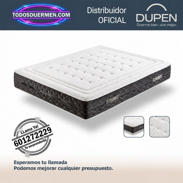 Colchón Memory Plus de Dupen de 28 cm, viscoelástica con viscografeno y base CoolAir 3D, distribuidor oficial
