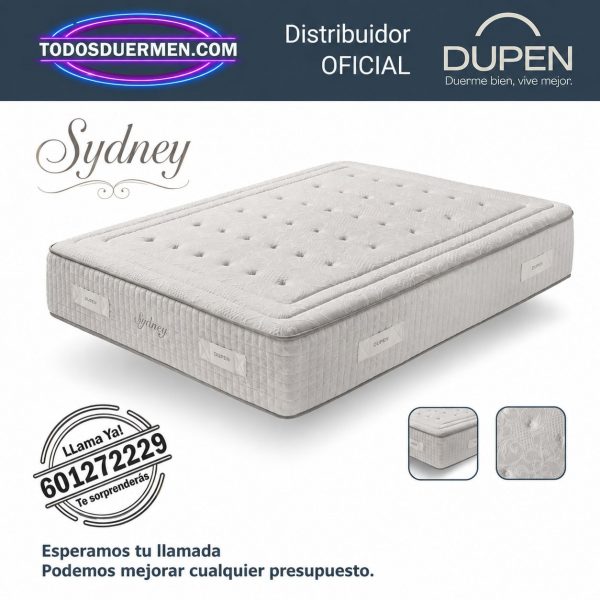 Colchón Sydney de Dupen de 35 cm, muelles ensacados de 7 zonas, distribuidor oficial