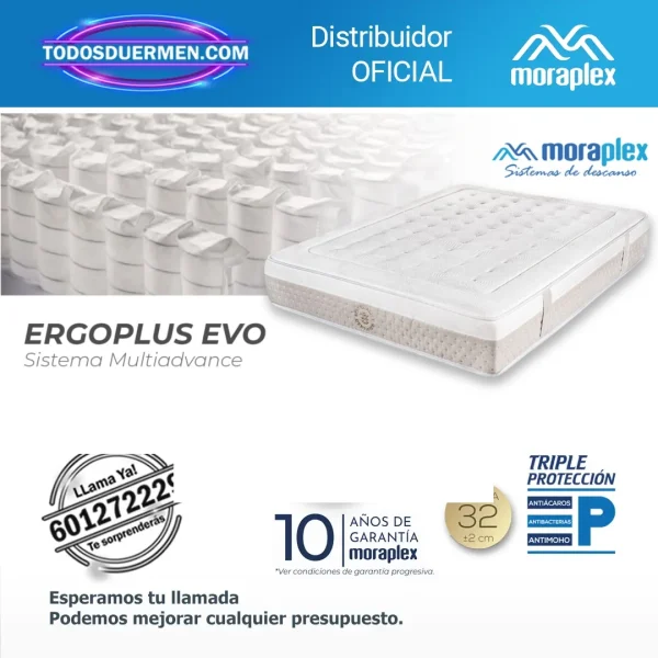 Colchón de Muelles Ensacados Moraplex Ergoplus Evo — Todosduermen.com