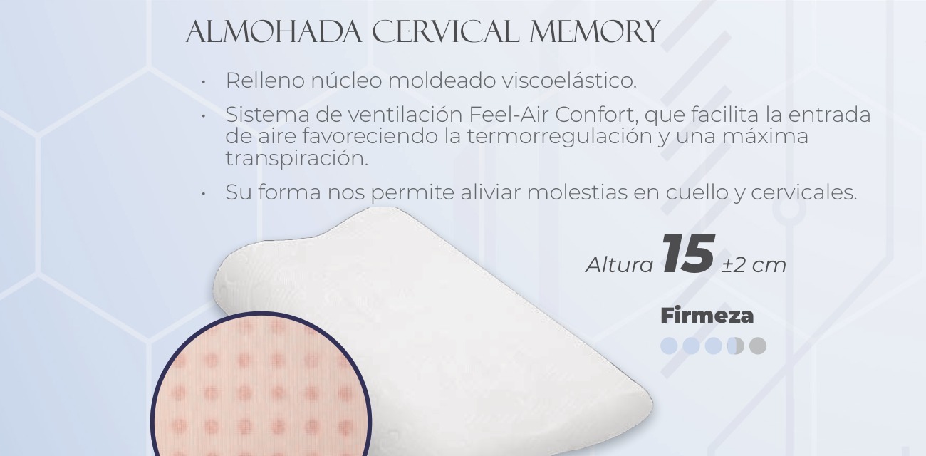 Ficha del catálogo de Moraplex: Almohada Cervical Viscoelastica Memory Moraplex