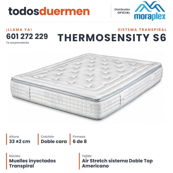 Colchón Thermosensity S6 Moraplex · Sistema Transpiral · Distribuidor oficial Moraplex · TodosDuermen