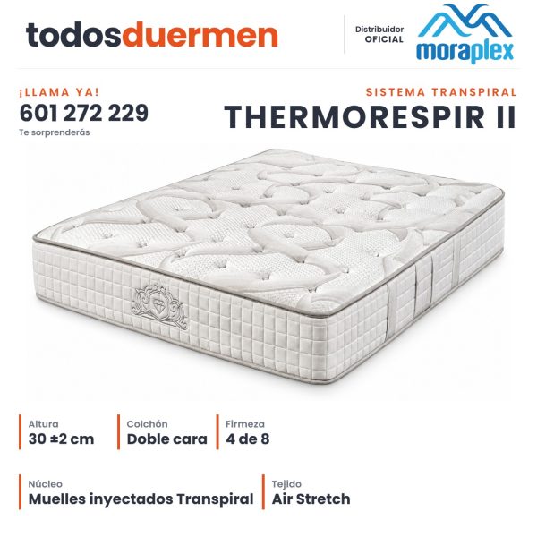 Colchón Thermorespir II Moraplex · Sistema Transpiral · Distribuidor oficial Moraplex · TodosDuermen